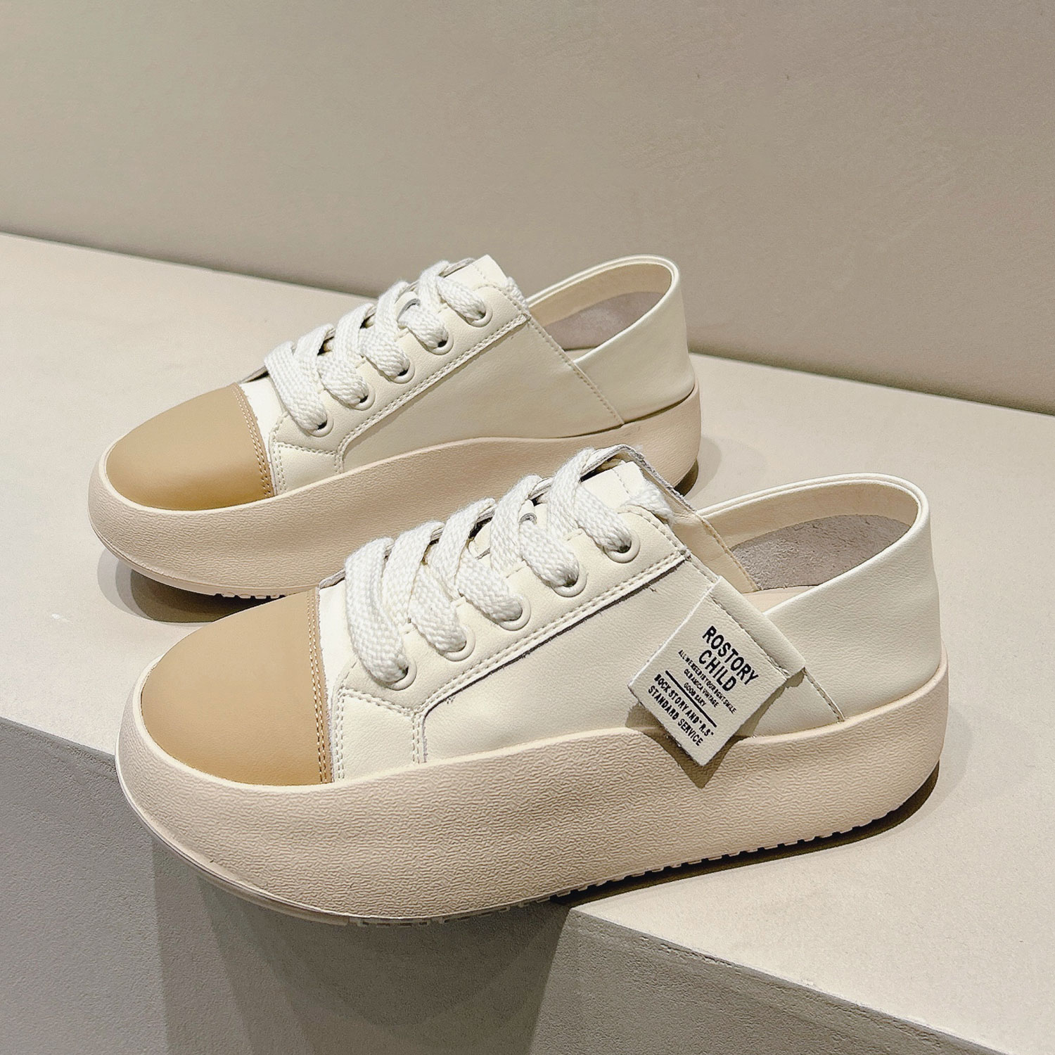 真皮厚底摇摇鞋欧洲站一脚蹬女鞋