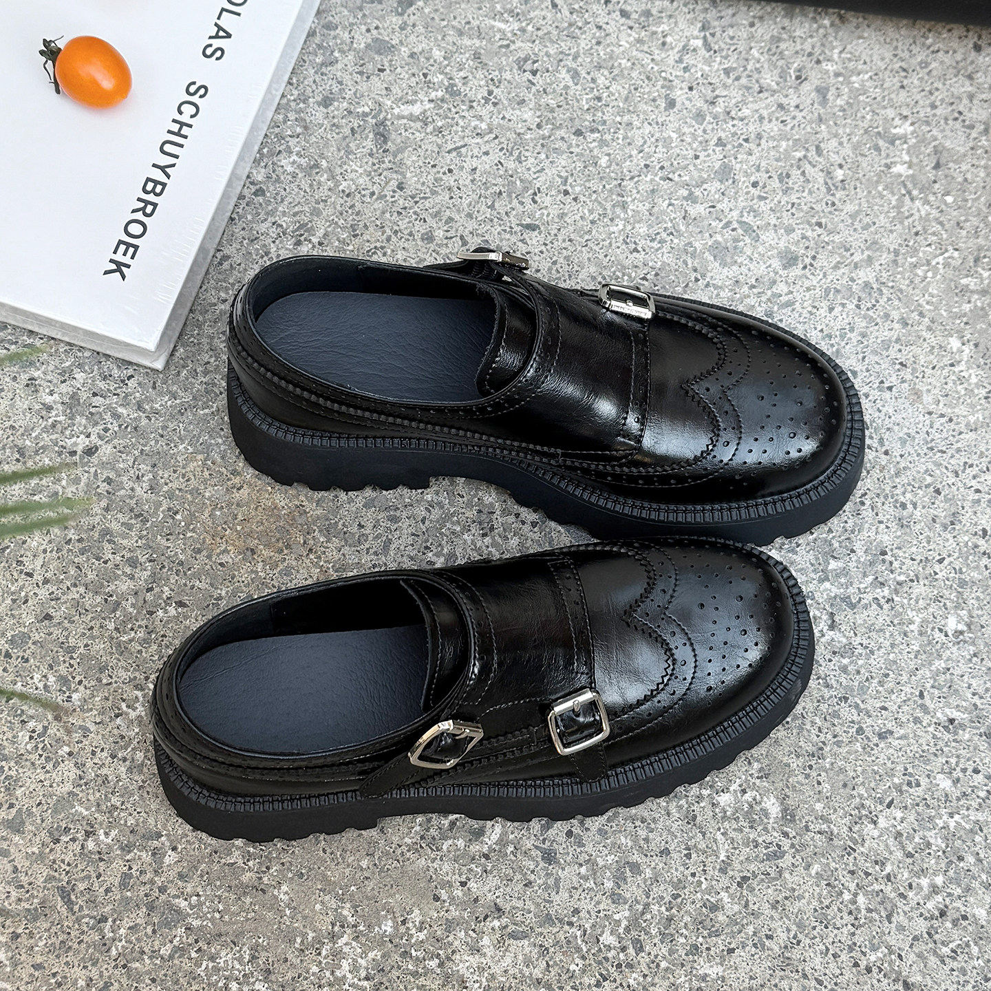 真皮小皮鞋女2026新款百搭厚底雕花布洛克德训鞋圆头深口黑色单鞋,女鞋,牛津鞋/布洛克鞋/德比鞋,淘宝优惠券,粉丝福利购,淘宝优惠卷