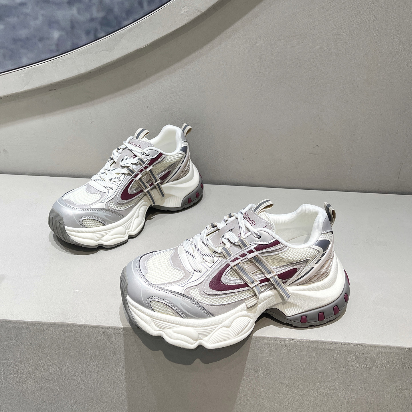 真皮老爹鞋女2026新款春季百搭显脚小网红爆款厚底增高鞋配阔腿裤,女鞋,老爹鞋,淘宝优惠券,粉丝福利购,淘宝优惠卷