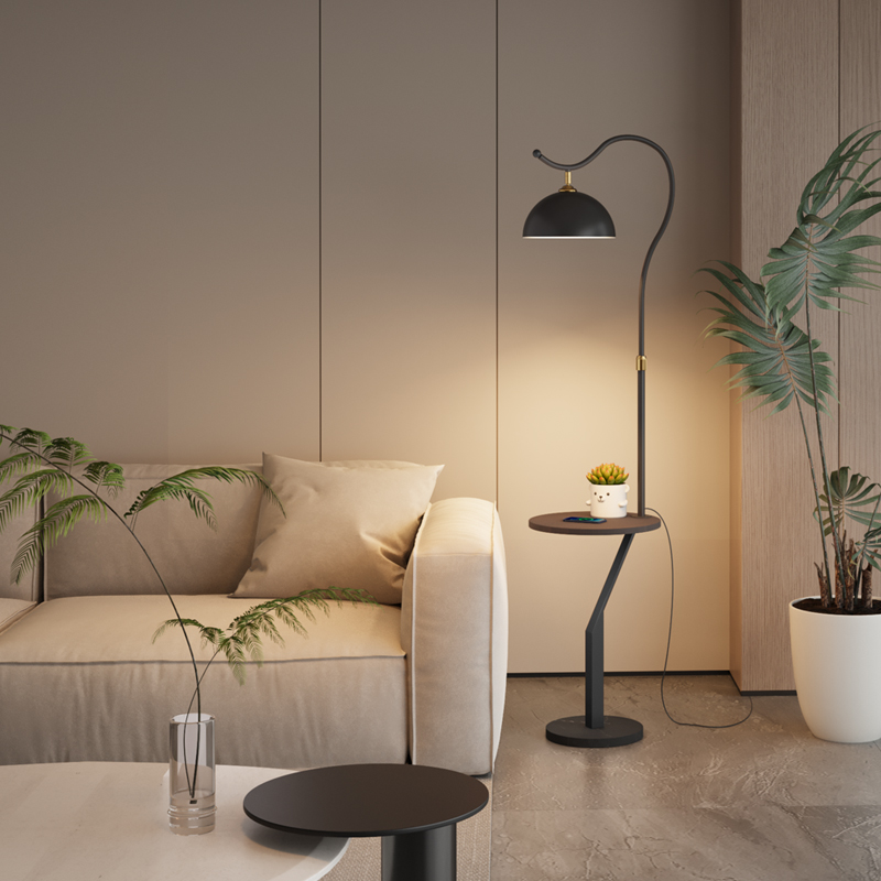 极简网红落地灯客厅沙发边卧室床头灯大气无线充电全光谱立式台灯