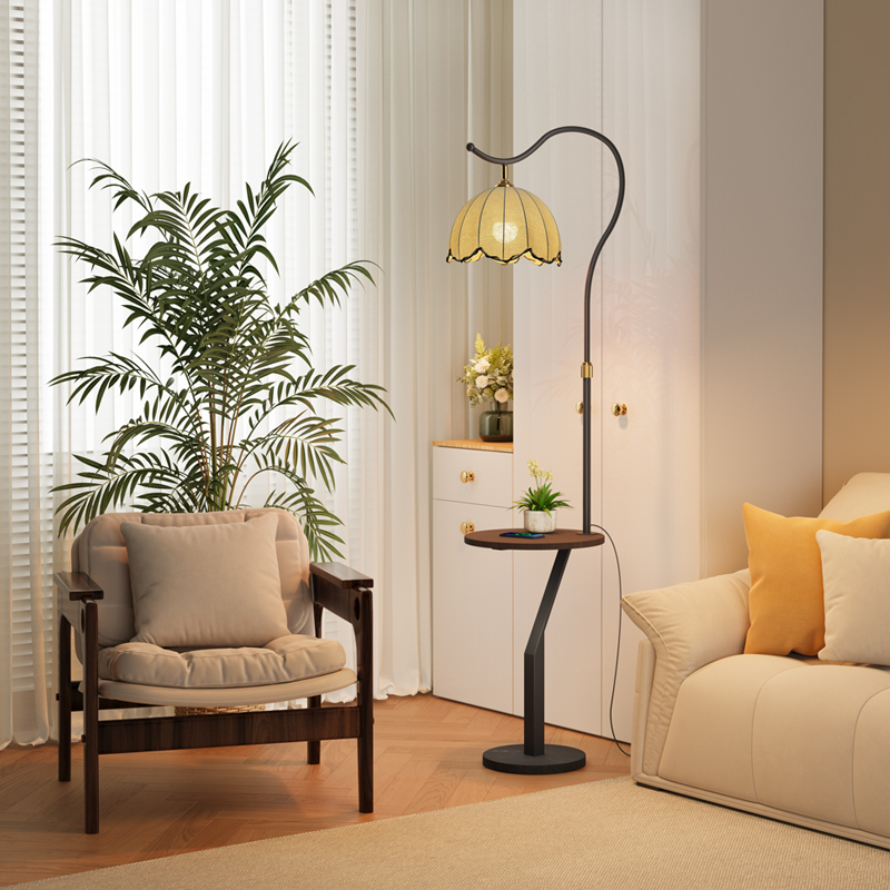 拾光记忆中古风带茶几落地灯