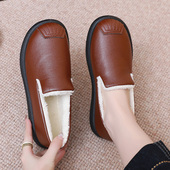 中老年鞋 防水加绒棉鞋 女棉鞋 室内外防滑保暖加厚妈妈鞋 冬季 棉拖鞋