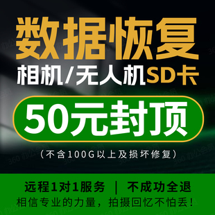 SD卡数据恢复相机无人机U盘内存CCD照片视频文件误删损坏修复服务