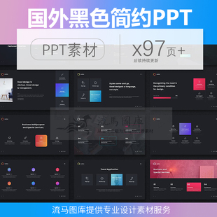 国外简约时尚黑色科技感高端商业计划书工作汇报求职PPT素材模板