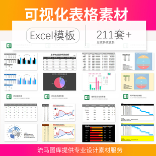 LMTK可视化图表模板Excel素材公司企业办公表格数据分析智能图表