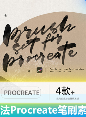 创意简约真实质感水墨晕染泼溅书法手写绘画Procreate笔刷素材
