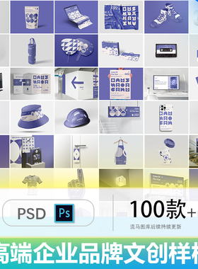 高端企业品牌文创周边提案效果图展示VI智能贴图PSD样机设计素材