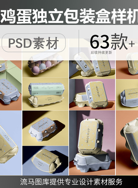 高品质鸡蛋高端独立包装保护盒设计展示效果图PSD样机素材模型