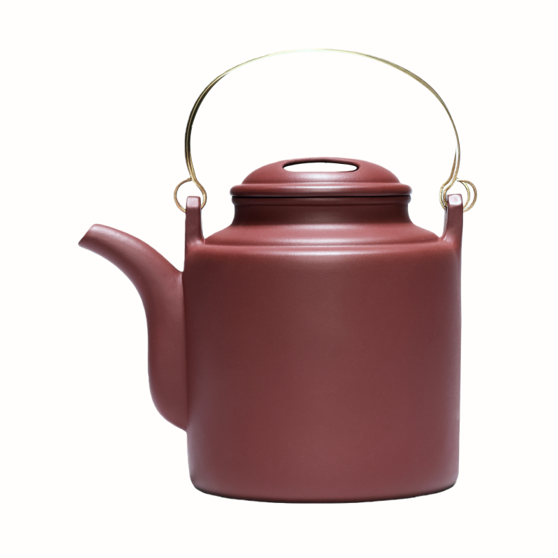 宜兴紫砂壶纯手工大品容量泡茶壶摆件红皮龙特大提梁洋桶壶1800ml