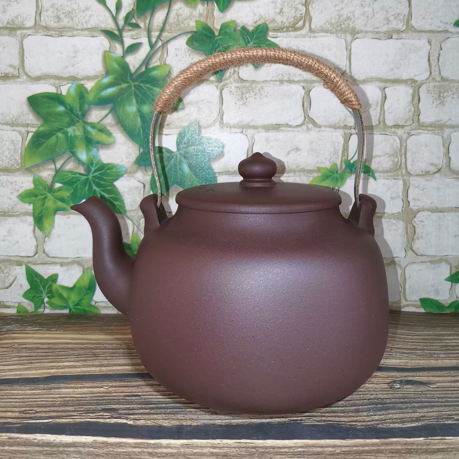 宜兴紫砂壶纯手工大品容量烧水壶电陶炉煮茶器老紫泥煮水壶1400ml