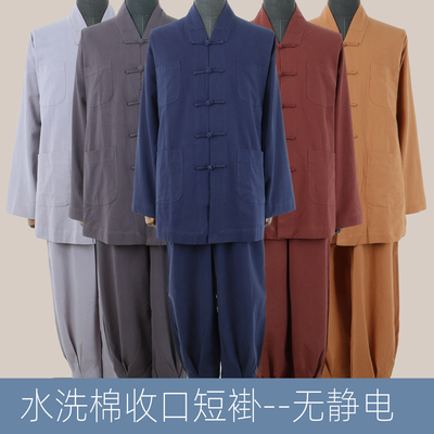 僧服免绑腿短褂水洗棉僧裤春秋季