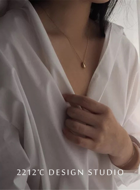 纯银黄金色水滴眼泪吊坠项链