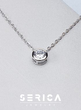 纯银韩国钻石项链简约同款