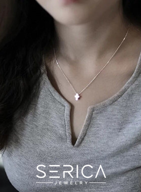 百搭纯银项链学生礼物十字架吊坠