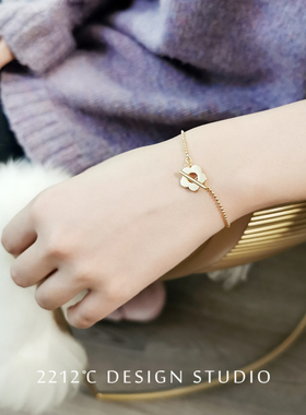 气质手链 项链女  925纯银镀金chocker  精致手链  可爱短项链