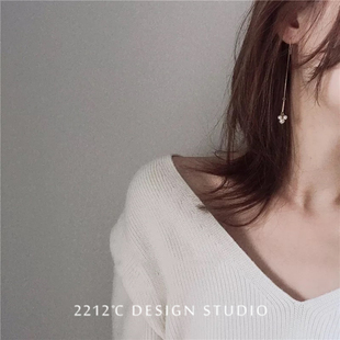 2212银饰 小米珠耳线女 精致精巧耳环 925纯银镀金耳线 秀气耳环