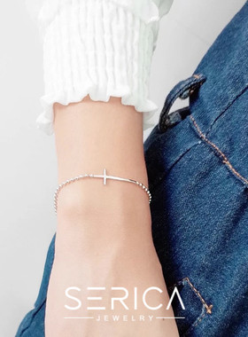 纯银气质款十字架学生礼物手环