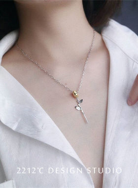 小众个性玫瑰S925镀金银饰