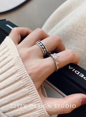 时尚风做旧ins复古指环纯银首饰