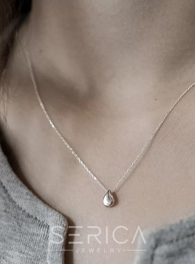 百搭水滴形纯银学生礼物锁骨链