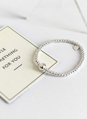 纯银百搭串珠手环chic风同款
