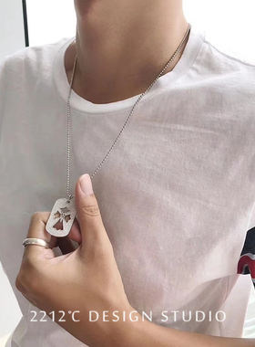 镶嵌锆石镂空十字架银项链包邮