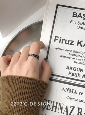 2212cs925纯银chic女男开口戒指