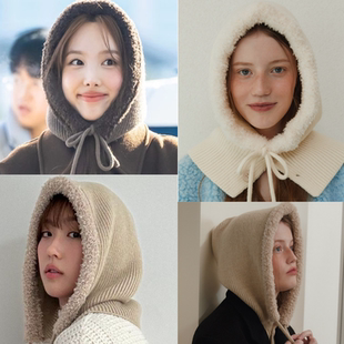 韩国代购tatiana正品韩智贤林娜琏同款巴拉克拉法帽针织连脖帽子
