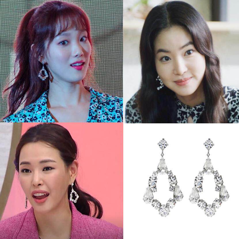直邮~李圣经 李哈妮 黄胜妍同款韩版镶钻耳环 耳饰 正品韩国代购