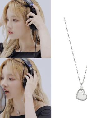 直邮~韩国代购haesool正品 组合(G)I-DLE 宋雨琦同款珍珠心形项链
