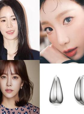 林智妍 金泰妍 韩智敏同款 韩国代购 haesool正品 925银耳环 耳圈