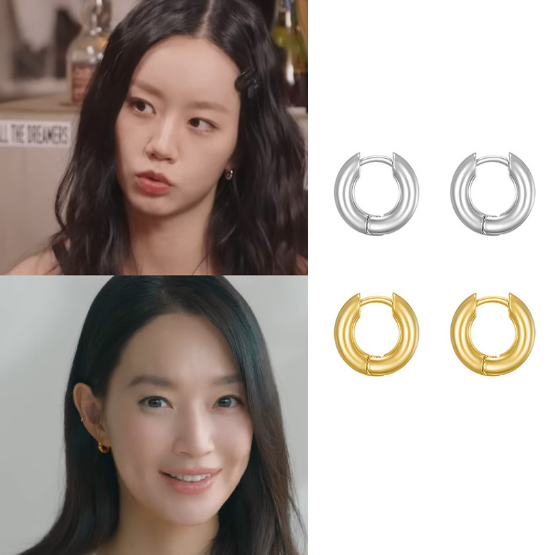 韩国代购Hei正品 姜汉娜 金泰妍 申敏儿 李惠利同款小巧耳圈 耳钉