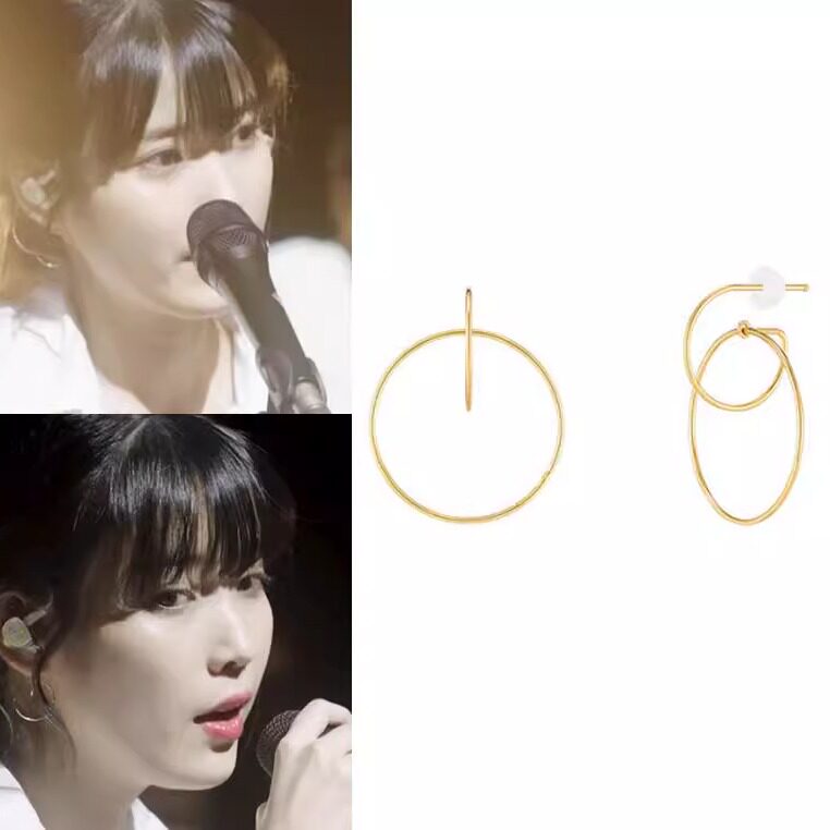 直邮~IU 李知恩同款 韩国代购 paul brial正品 韩版圆环耳环 耳饰