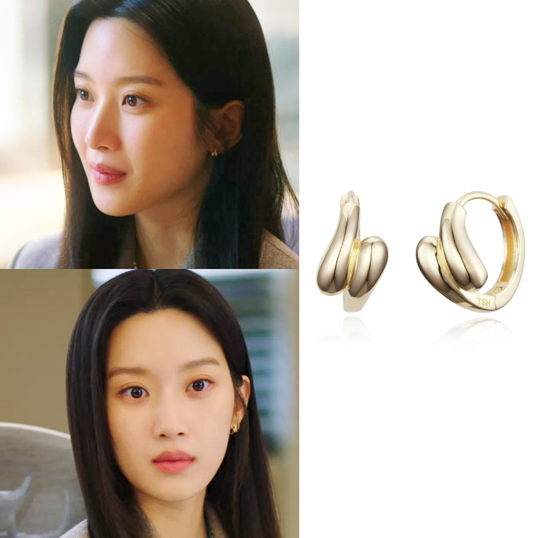 直邮~那家伙是黑炎龙文佳英同款 韩国代购HAESOO.L正品 925银耳环