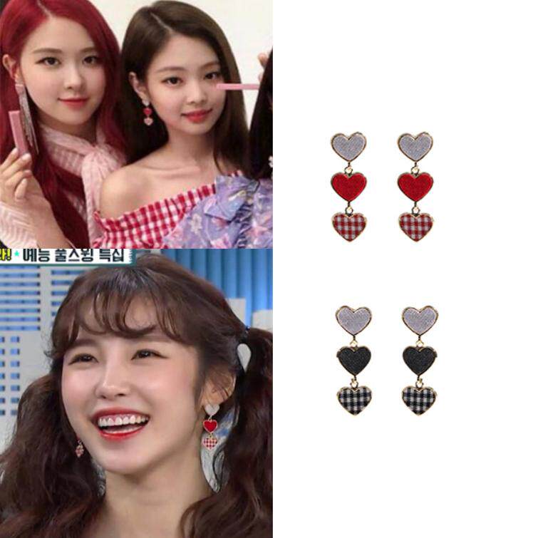 韩国代购正品 金珍妮 JENNIE 全孝盛 金度妍 金世正同款心形耳环