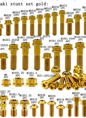 RISON-TITANIUM钛合金螺丝 川崎奇技特技套装钛合金螺丝改装车