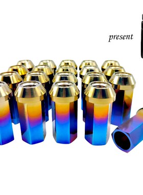 RISONTITANIUM 钛合金汽车轮毂螺母M12-M14 各种颜色20件带包装盒
