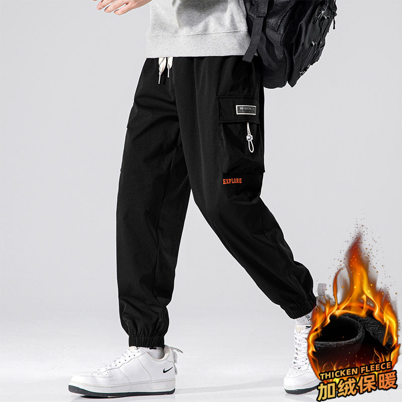 冬装新款潮流休闲加绒加厚时尚流行男宽松裤子男K8820加绒-P55,男装卫衣,星座209-1