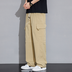 春装新款现货高品质不起球拼接休闲裤男工装直筒裤 K512-P40 控59图片
