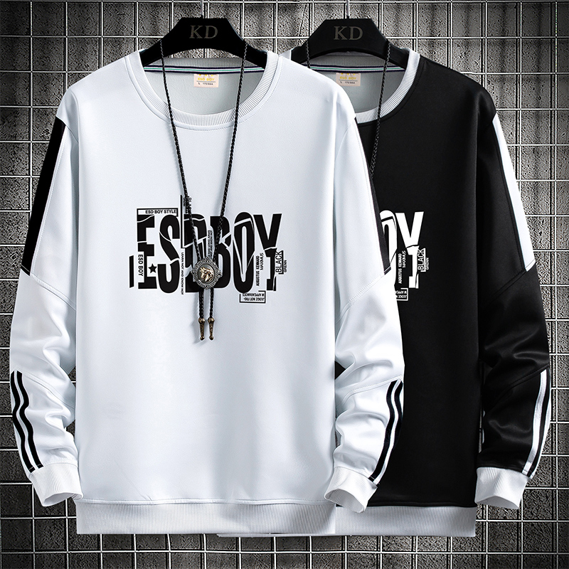 Spring long sleeve t-shirt men's casual loose bottomed shirt student tide brand clothes men's sweater