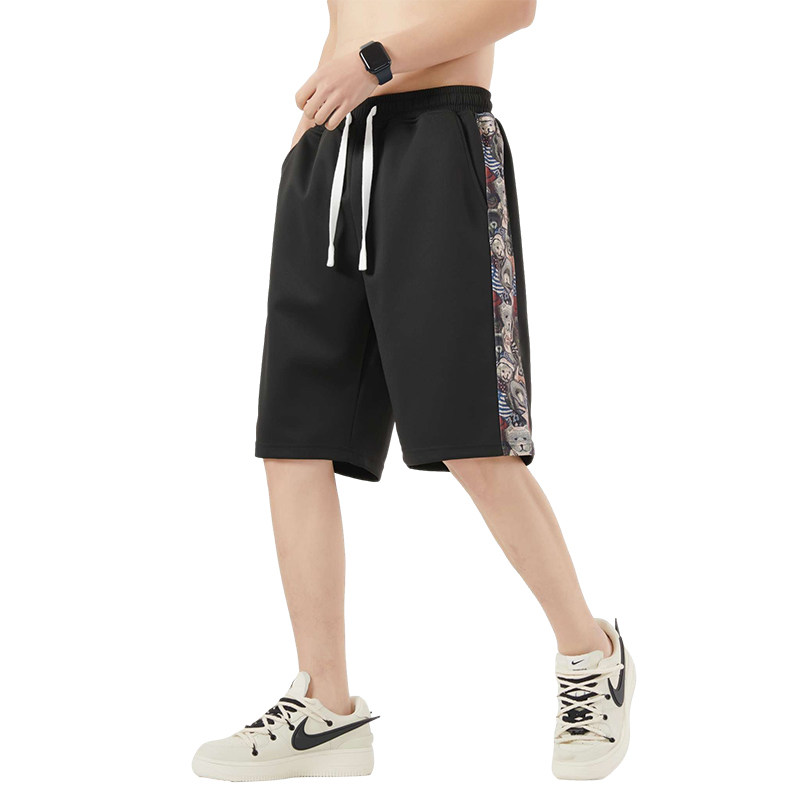 夏季时尚潮牌拼接五分裤运动短裤男休闲宽松沙滩裤男K2223-P26,男装牛仔裤,星座209-1