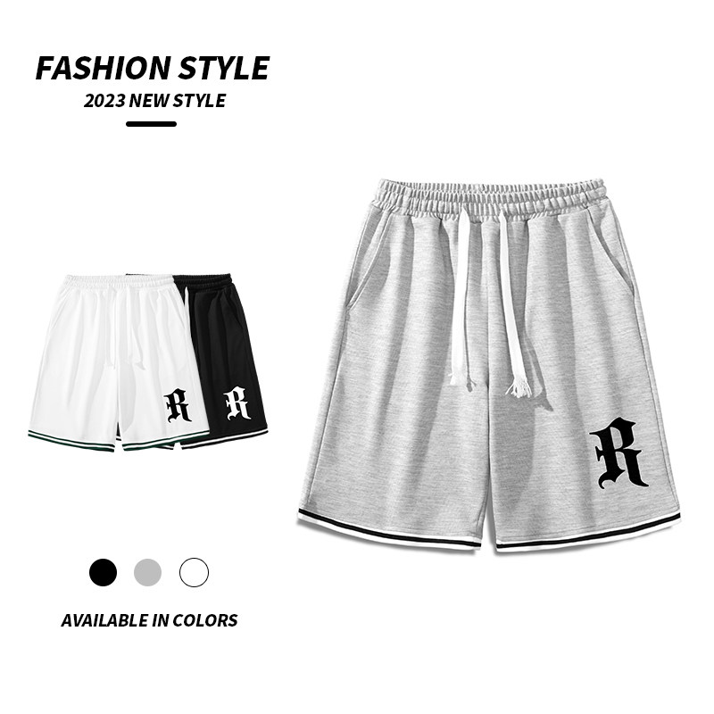 23夏季短裤男休闲直筒透气印花外穿裤子潮流宽松五分裤K1027-P27，男装休闲裤，星座209-1