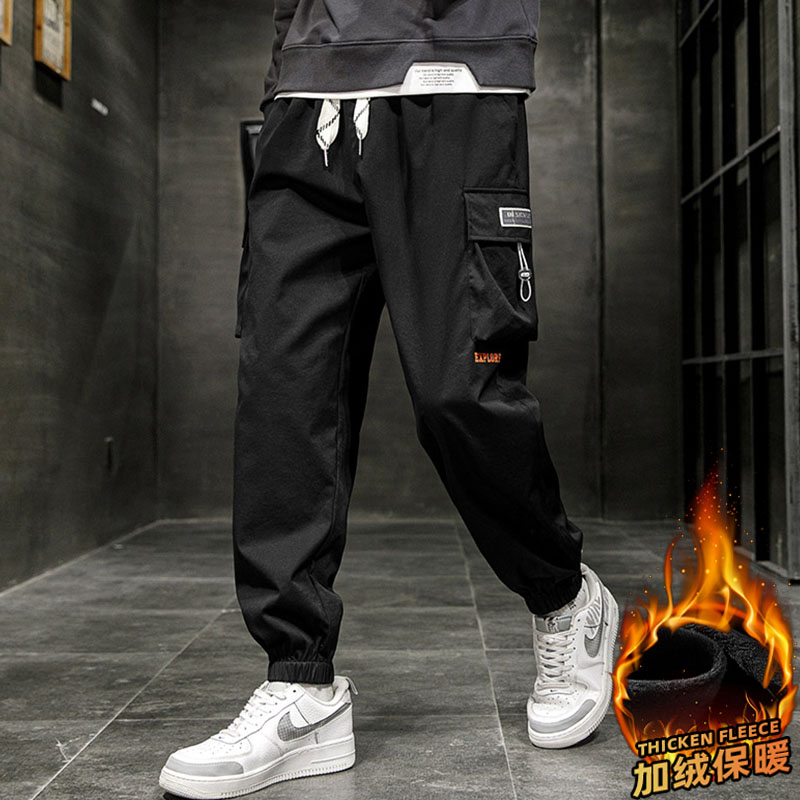 冬装新款潮流休闲加绒加厚时尚流行男宽松裤子男K8820加绒-P55,男装卫衣,星座209-1