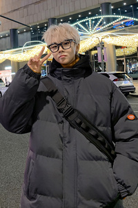 大货10万+ 冬季情侣港风假两件连帽大棉袄外套  MY8313-P85图片