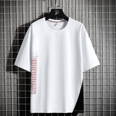 純棉短袖男恤新款上衣夏季寬鬆純色半袖恤男