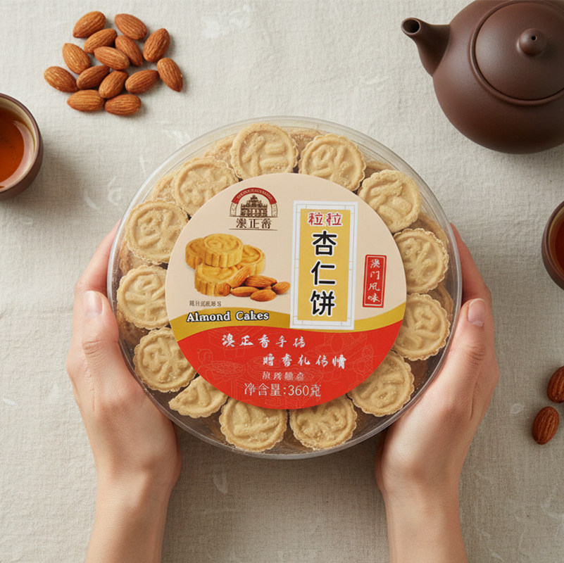 澳正香澳门杏仁饼360g手工盒装