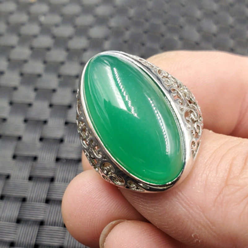 玉石戒指碧绿色玛瑙戒指玉髓玛瑙活口戒指大号玉石戒指指环,珠宝/钻石/翡翠,手饰,淘宝优惠券,粉丝福利购,淘宝优惠卷