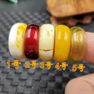 仿蜜蜡戒指仿透明琥珀戒指仿金珀戒指鸡油黄蜜蜡戒指男女款指环