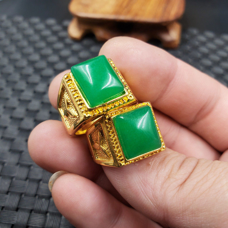 鸿玉轩碧绿色方形戒指石英岩玉活口戒指玉石戒指饰品戒指玉指环,珠宝/钻石/翡翠,手饰,淘宝优惠券,粉丝福利购,淘宝优惠卷