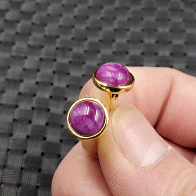 玉石耳钉桃花玉圆形耳钉粉色石英岩玉耳钉玉耳钉玉耳坠耳饰耳环,珠宝/钻石/翡翠,耳饰,淘宝优惠券,粉丝福利购,淘宝优惠卷